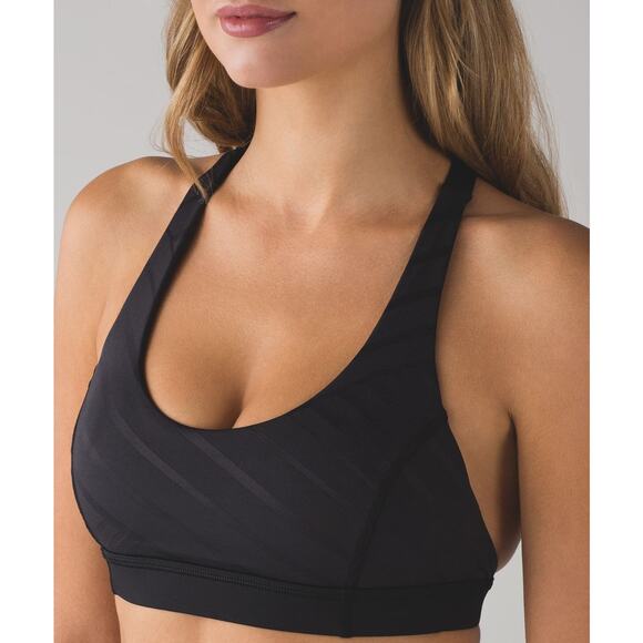 Lululemon Hot Like Agni Bra Black Size 8 Racerback Sports Bra Gym Workout Active - Picture 1 of 14